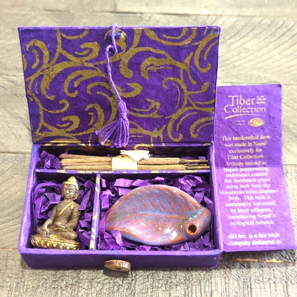 NWOT Incense Gift Box Made in Nepal Little Bodhi Box